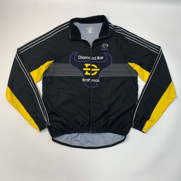 Diamond Bar Brahmas Mountain Bike Team Jacket Mens M Medium Black Zip Up Primal - Picture 2 of 14